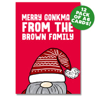 Personalised Gonk Christmas Card Pack